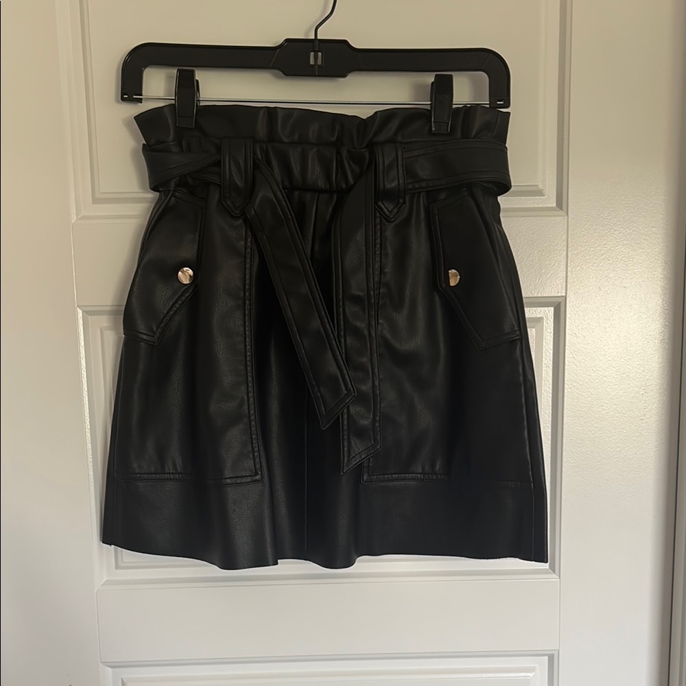 Black Faux Leather Skirt